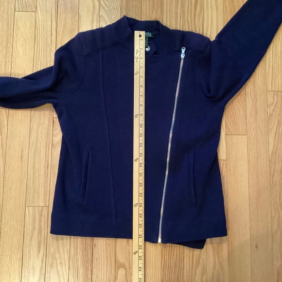 Ralph Lauren 100% cotton moto sweater, navy blue, size medium - Picture 3 of 12